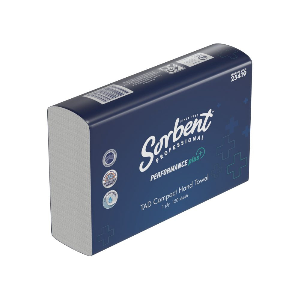 Sorbent Performance Plus – Compact TAD Hand Towel 1ply 120 sheets