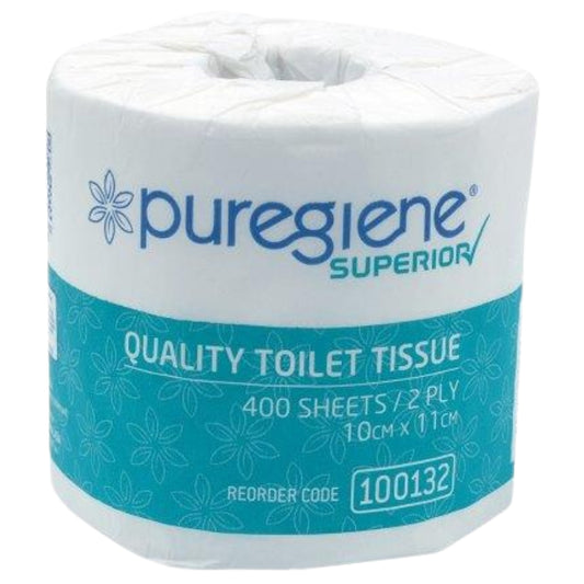 Abco Puregiene Toilet Tissue Superior 2 Ply 400 Sheet Carton 48