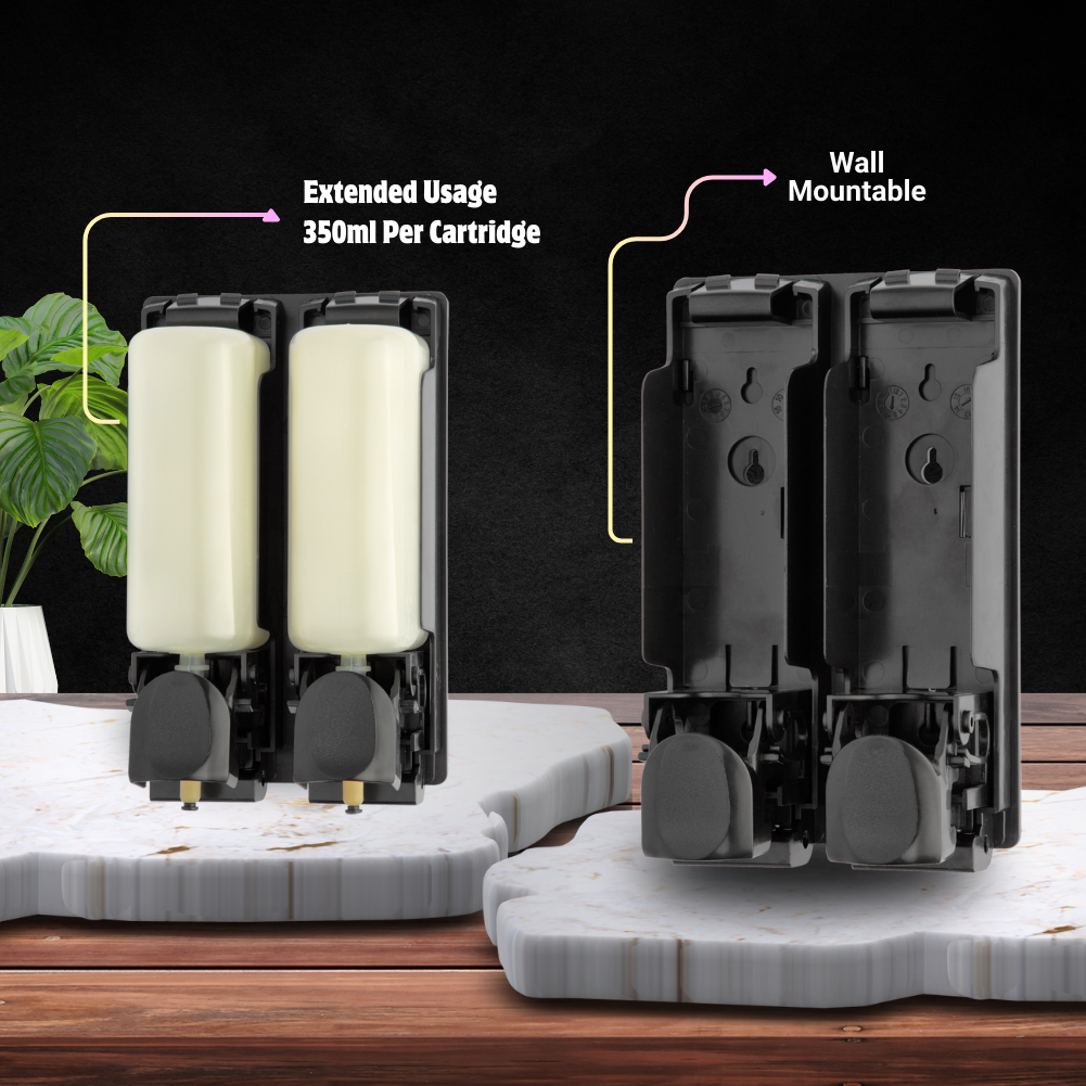 Double Soap Dispenser for Bathroom (400ML*2)