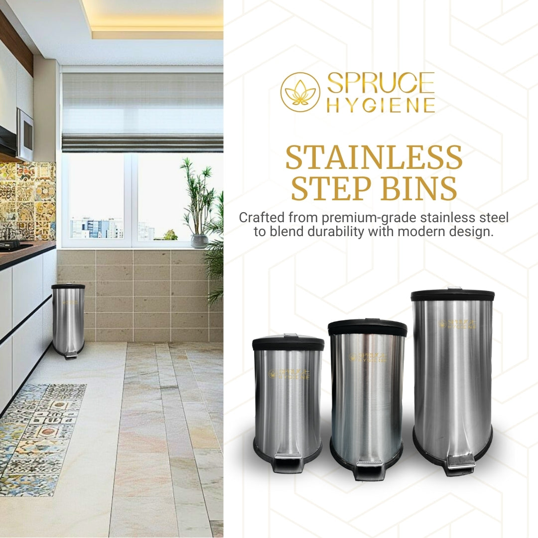 Stainless Steel Step bins 12L, 20L, 30L