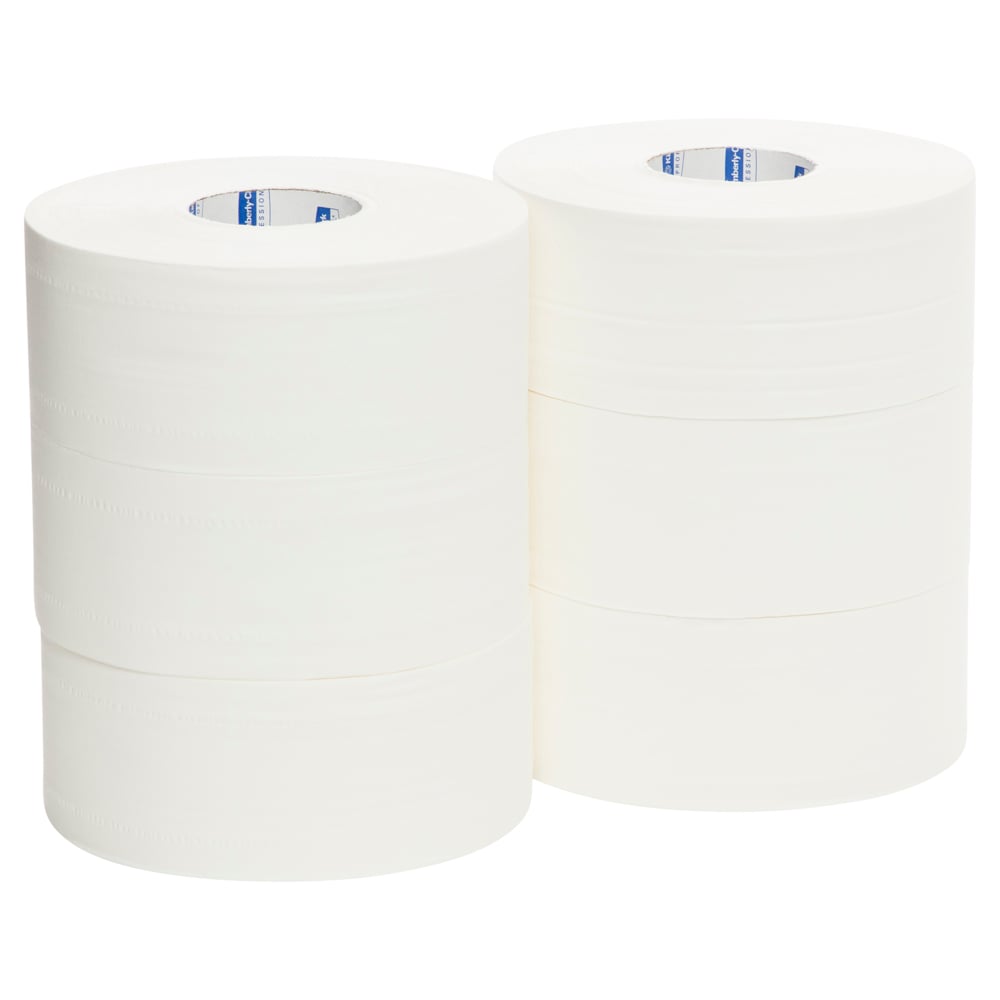 KLEENEX 300M Compact 2 ply Jumbo Roll Toilet Tissue 6 Rolls