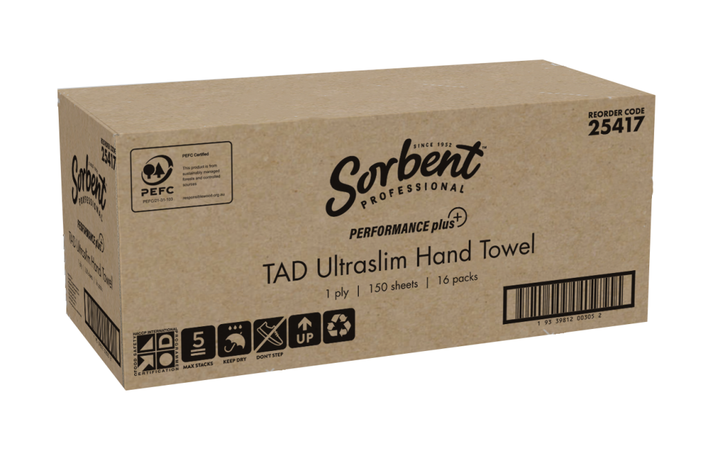 Sorbent Performance Plus – Ultraslim TAD Hand Towel 1ply 150 sheets