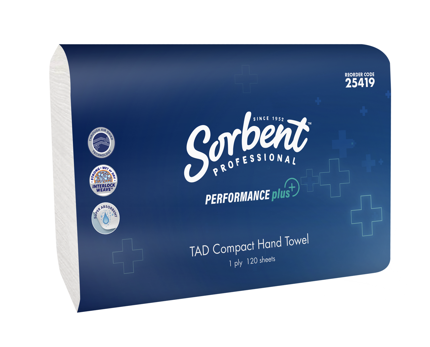 Sorbent Performance Plus – Compact TAD Hand Towel 1ply 120 sheets
