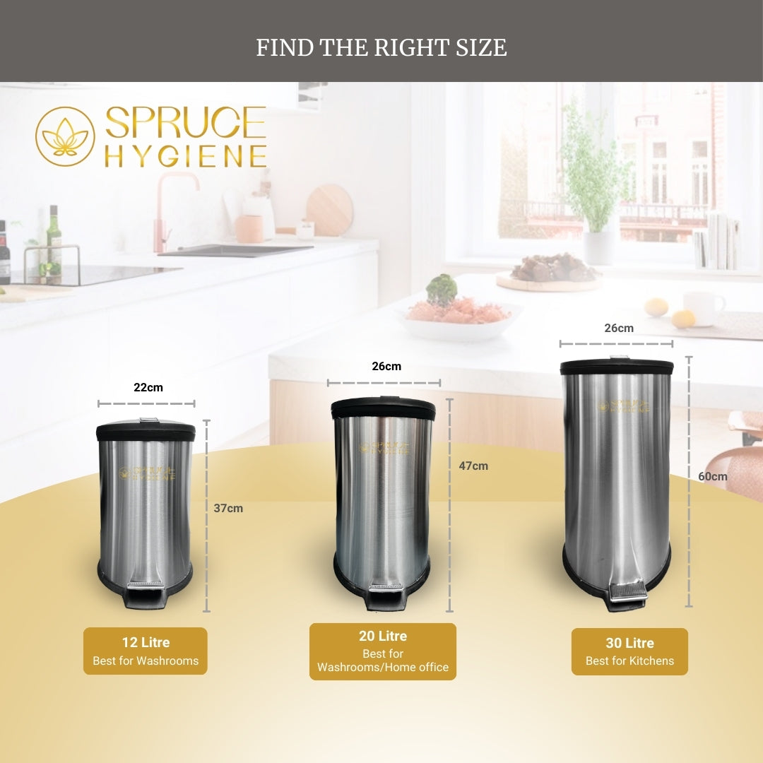 Stainless Steel Step bins 12L, 20L, 30L