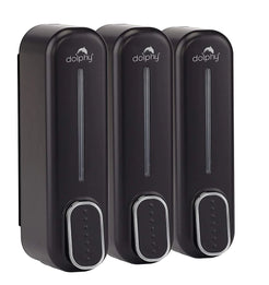 Dolphy Manual Soap Dispenser 300ml (Pack of 3) - White/Black