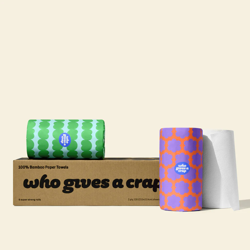 Who Gives a Crap 100% Bamboo Paper Towels 2Ply 6 Rolls