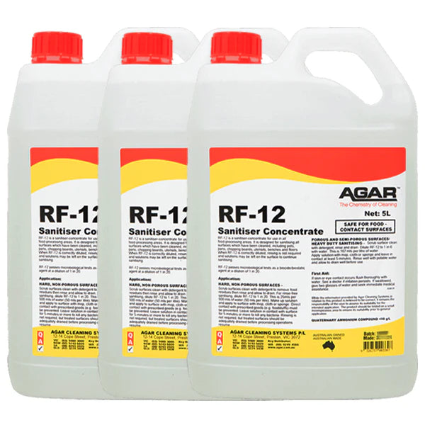 Agar RF12 No Rinsing Food Grade Sanitiser Concentrate