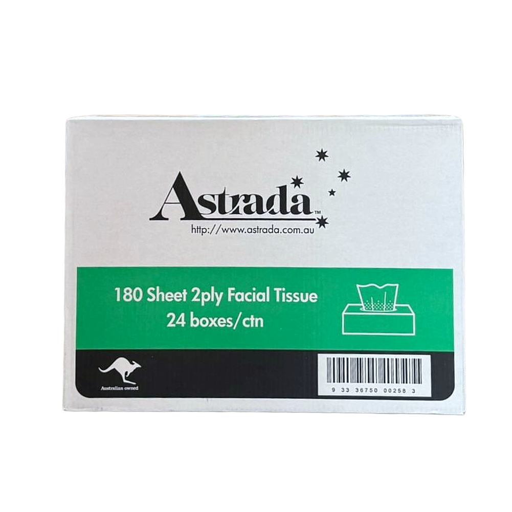 ASTRADA Facial Tissue 2 ply 180 Sheet Ctn/24