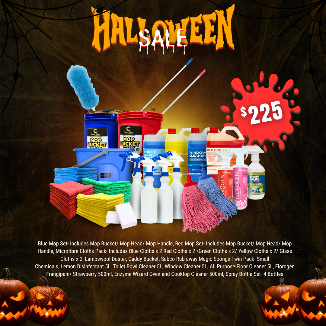 Domestic Cleaning Starter Kit – Complete Household Cleaning Bundle (Halloween Special)