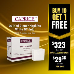 Caprice Quilted Dinner Napkins White GT Fold