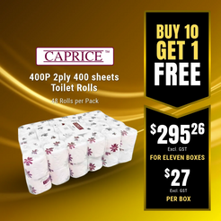 Caprice 400P 2ply 400 sheets Toilet Rolls 48 Pack
