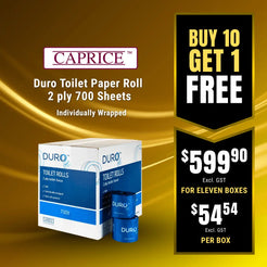 Caprice Duro Toilet Paper Roll 2ply 700 Sheet Individually Wrapped