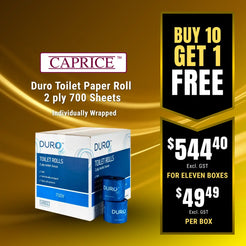 Caprice Duro Toilet Paper Roll 2ply 700 Sheet Individually Wrapped