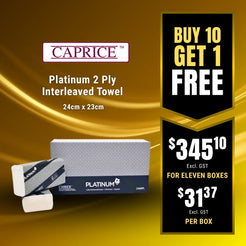 Caprice Platinum 2 Ply Interleaved Towel 24cm x 23cm