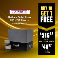 Caprice Platinum Toilet Paper 3 Ply 225 Sheet Individually Wrapped