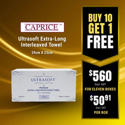 Caprice Ultrasoft Extra-Long Interleaved Towel 29 X 23CM