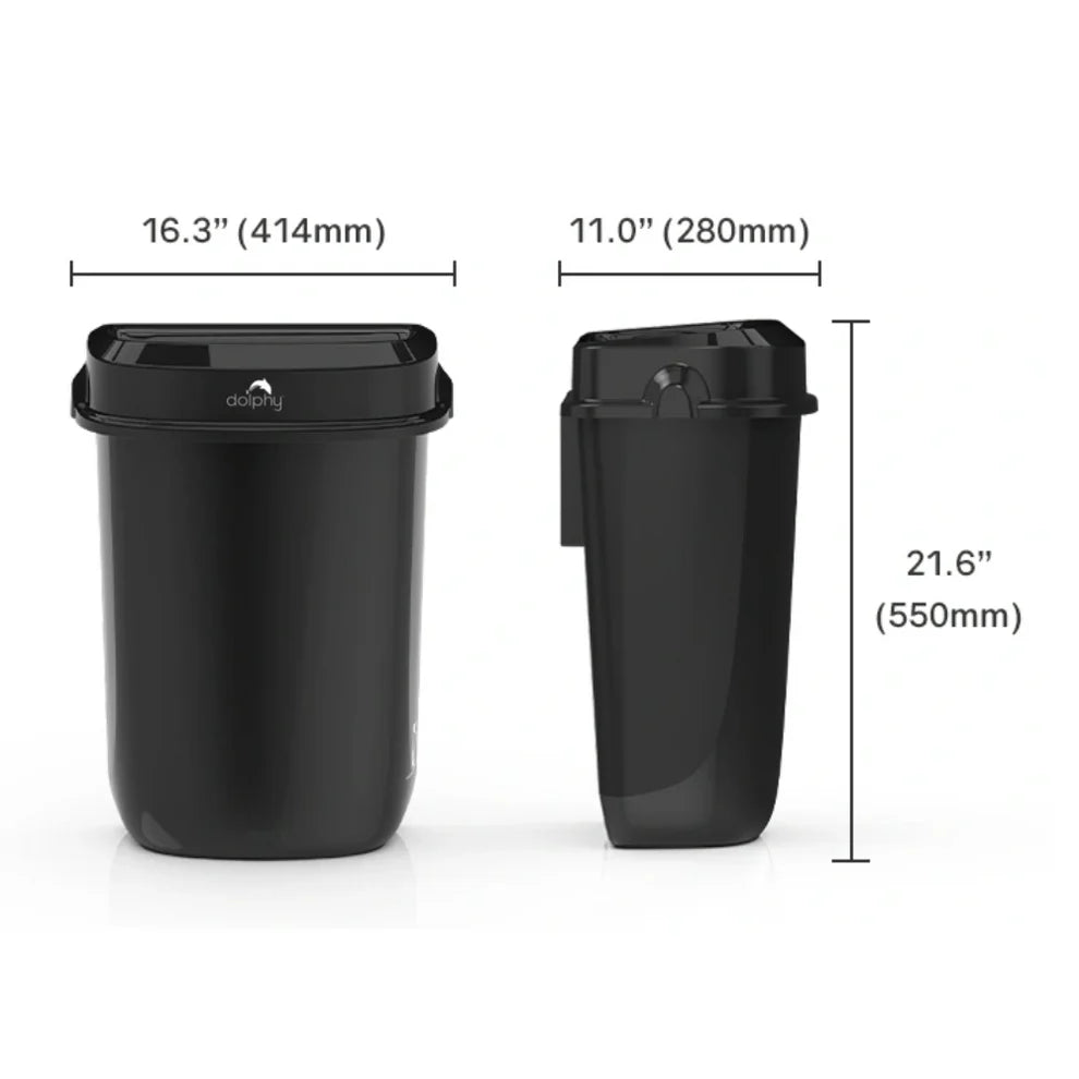 Dolphy PLAZA Rubbish Bins Black - 32L