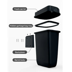 Dolphy PLAZA Rubbish Bins Black - 32L