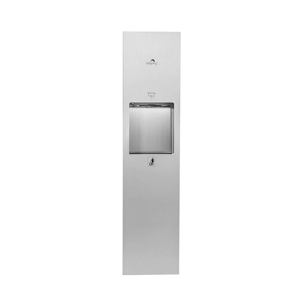 Dolphy 2 in 1 Washroom Recessed Panel - Paper Dispenser + 24L Waste Bin