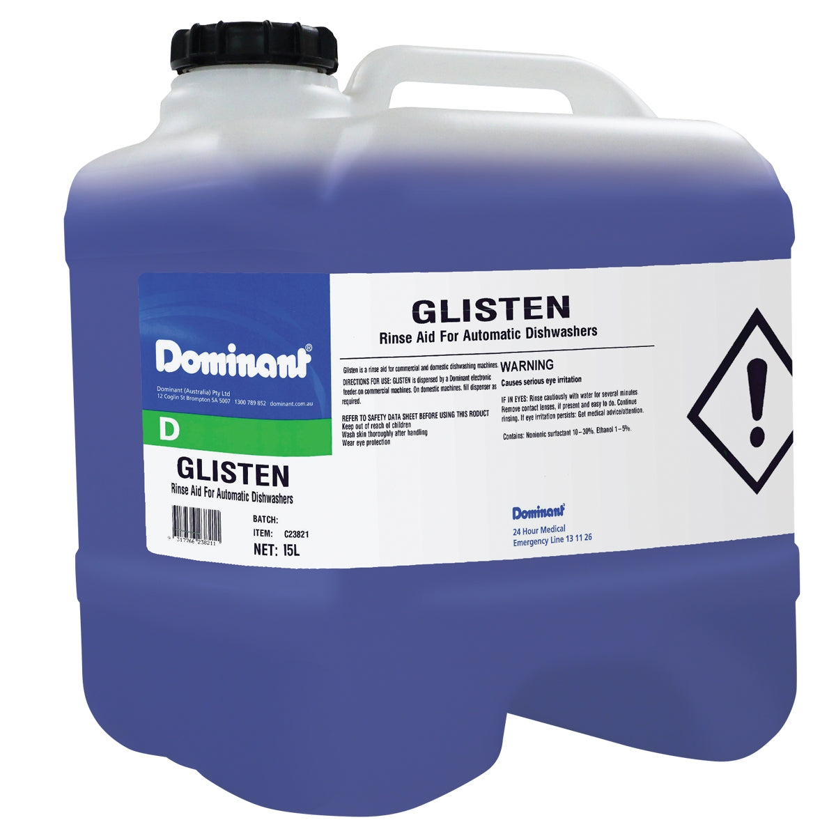Dominant Glisten Economical Rinse Aid