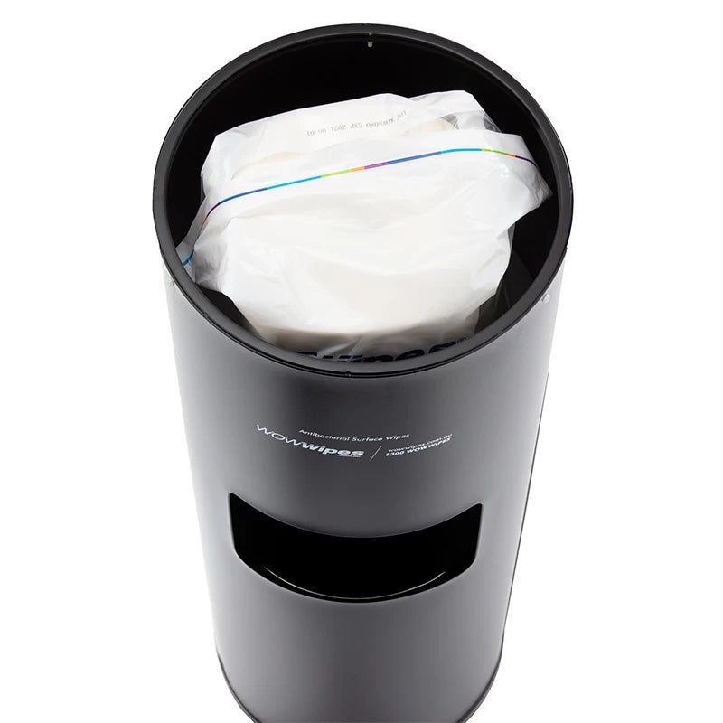 Wow Wipes Matte Black Powder Coated Standing Dispenser