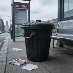 75L Plastic Garbage Bin Black - My Clean