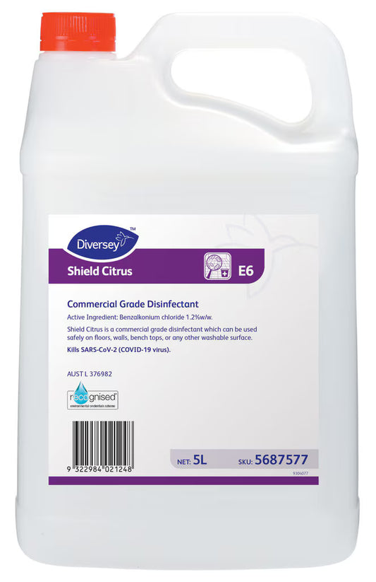 Diversey Shield Citrus 5L - Commercial Grade Disinfectant Cleaner