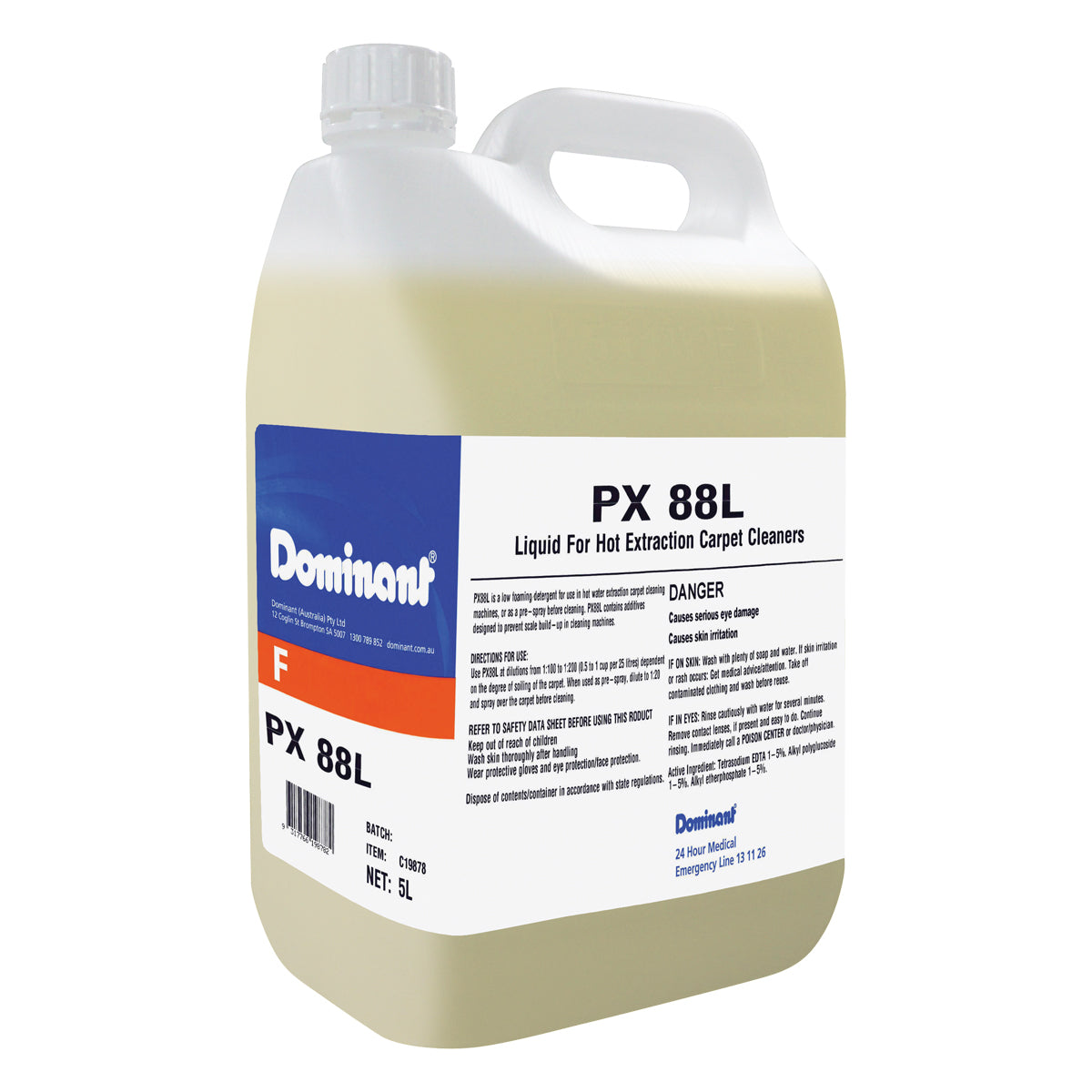 Dominant PX 88L Liquid for Hot Extraction Carpet Cleaners 5L