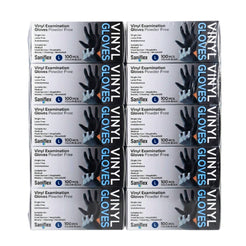 Saniflex Disposable Vinyl Gloves Powder Free - Black - 100 Pack Large