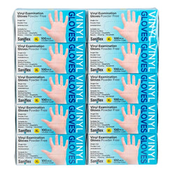 Saniflex Disposable Vinyl Gloves Powder Free - Clear - 100 Pack X-Large