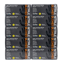 Saniflex Light Industrial Black Nitrile Gloves 100 Pack XL
