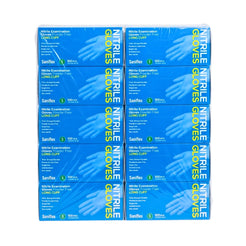 Saniflex Nitrile Glove Long Cuff Blue Small, Box 100