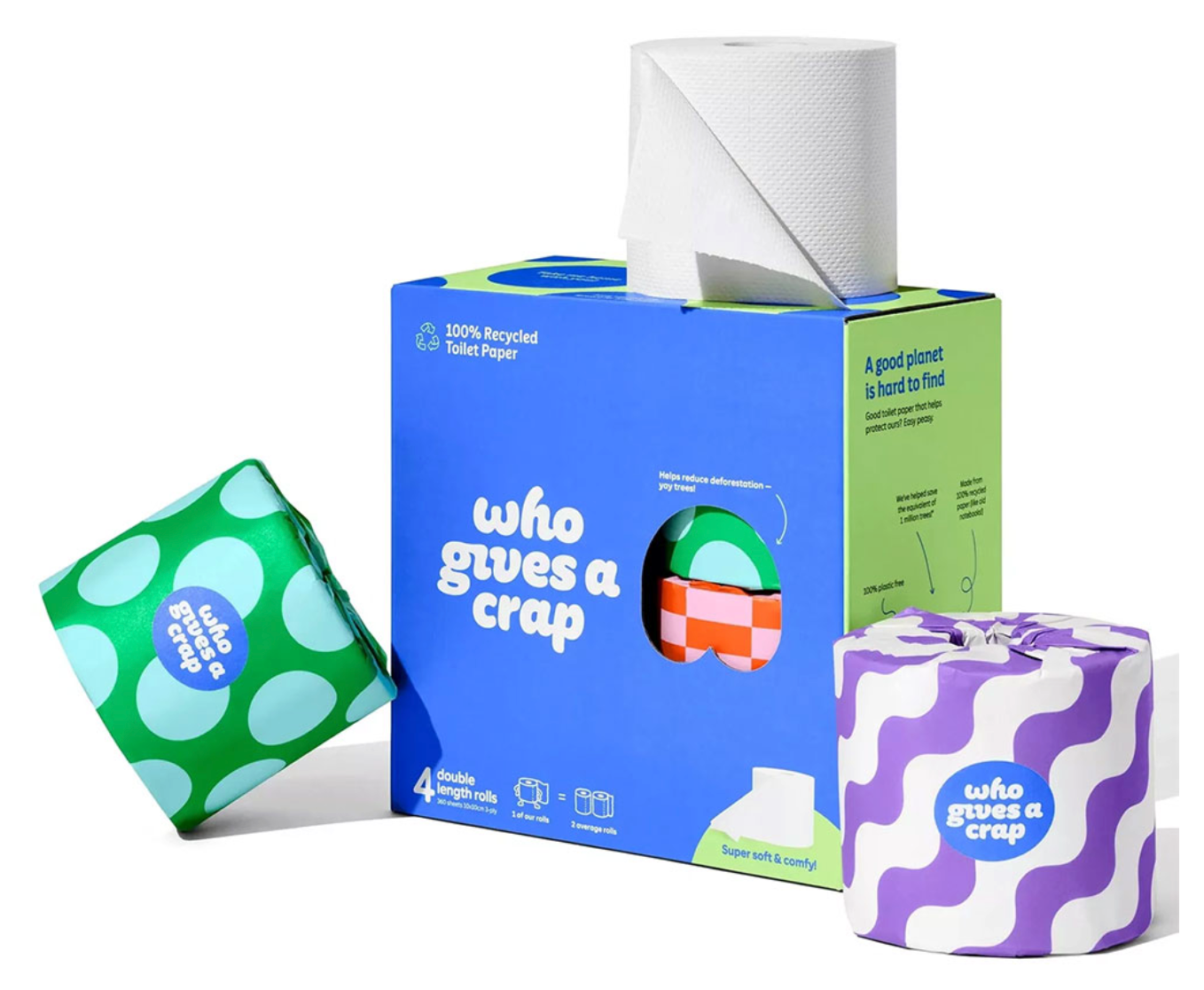 Who Gives a Crap 100% Recycled Toilet Paper 3Ply Rolls