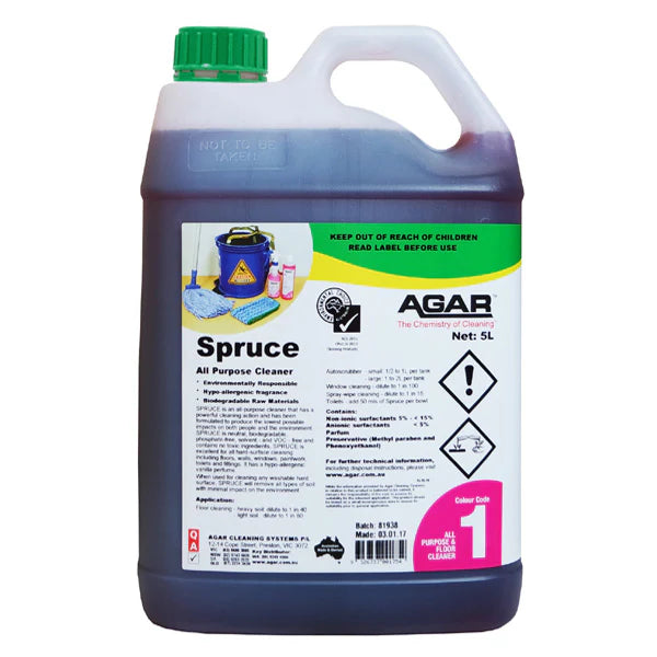 Agar Spruce All Purpose Cleaner - 5L commercial cleaning chemical product image