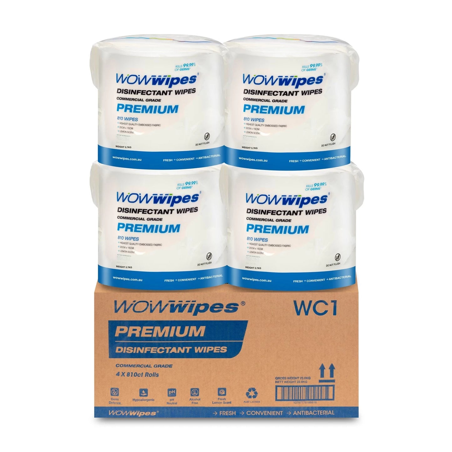 Antibacterial Wipes ‘PREMIUM’ 4 x 810 Wipes