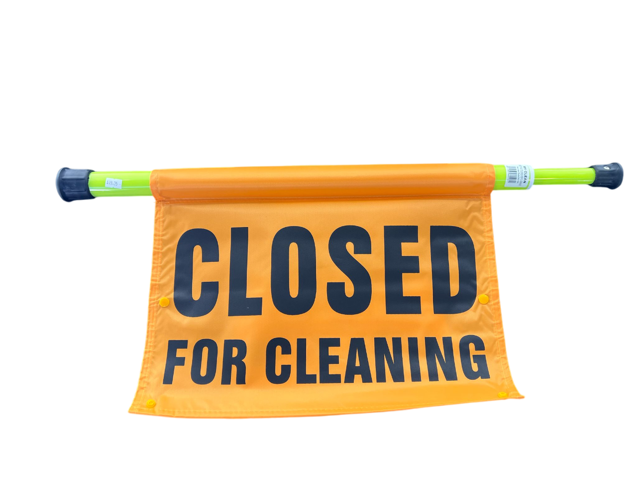 Closed for Cleaning Flag on Pole - Door Frame Caution sign