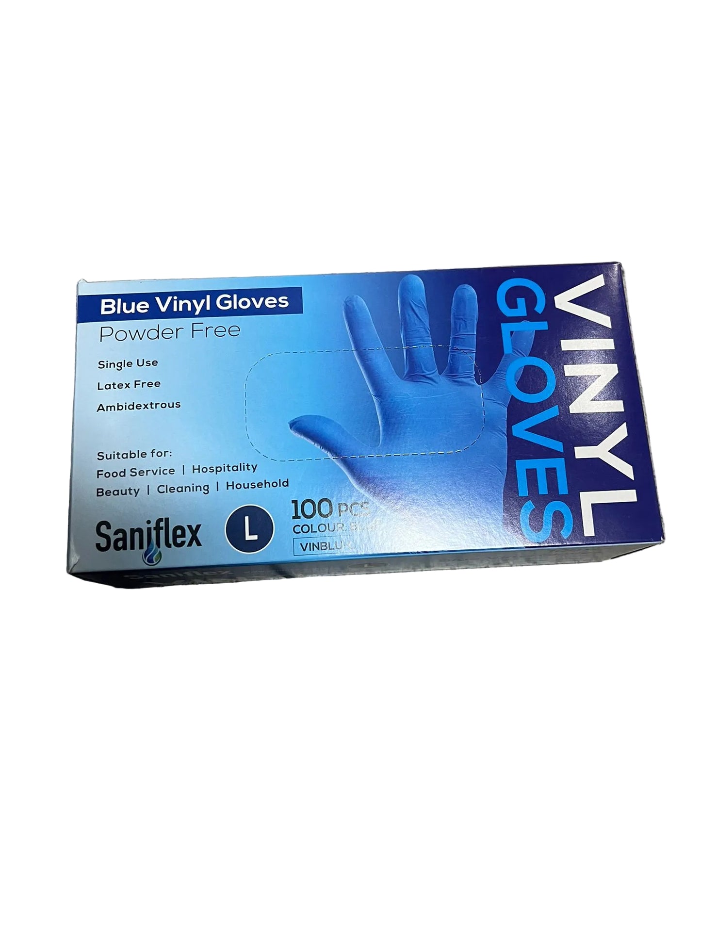 Saniflex Heavy Duty Blue Nitrile Gloves 100 Pack Large
