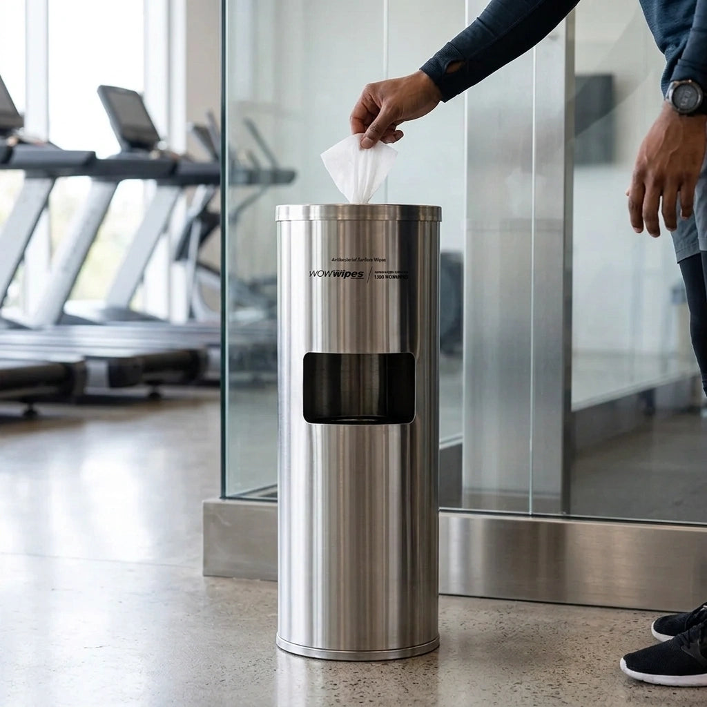 Wow Wipes - Antibacterial Wipes Dispenser + Bin – Freestanding Stainless Steel