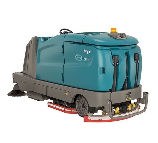 Tennant M17 Battery-Powered Ride-On Sweeper-Scrubber + Free Black Jet Honda Powered GX390 Petrol High Pressure Washer