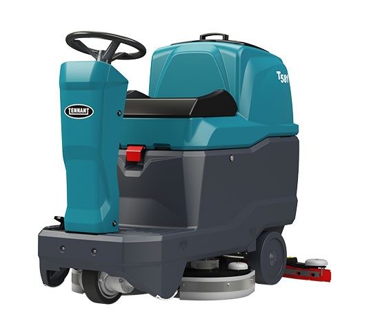 Tennant T581 Micro Ride-On Floor Scrubber + Free Pullman Commander PV900 Vacuum