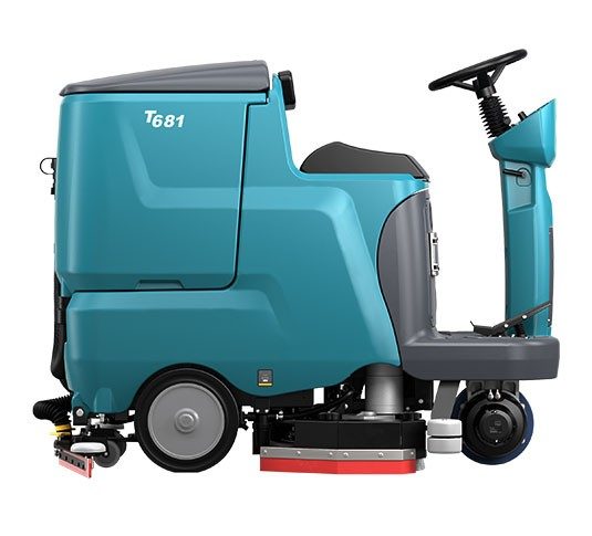 Tennant T681 Small Ride-On Scrubber + Free Pullman Commander PV900 Vacuum
