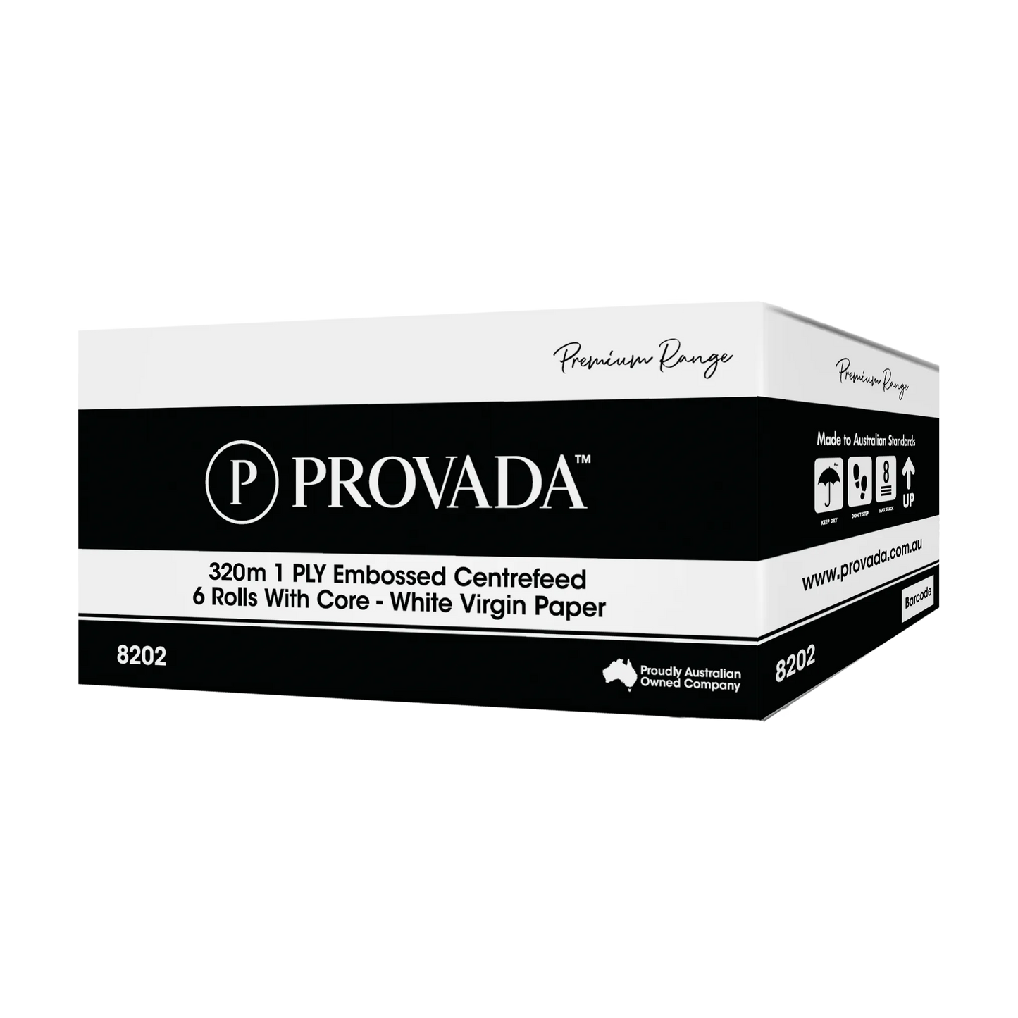 Provada Premium Centre Feed 1Ply Embossed Hand Towel 320m (6 Rolls)