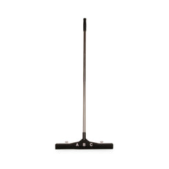 A black and silver squeegee with the letters 'A B C' printed on the black rubber blade, shown vertically against a solid white background.