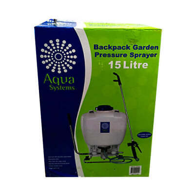 Aqua Systems 15L Backpack Garden Sprayer Stainless Steel Lance Pump Handle - Gar