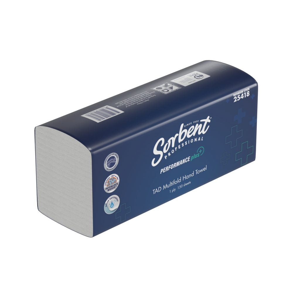 Sorbent Performance Plus – Multifold TAD Hand Towel 1ply 150 sheets