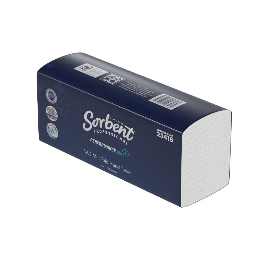 Sorbent Performance Plus – Multifold TAD Hand Towel 1ply 150 sheets