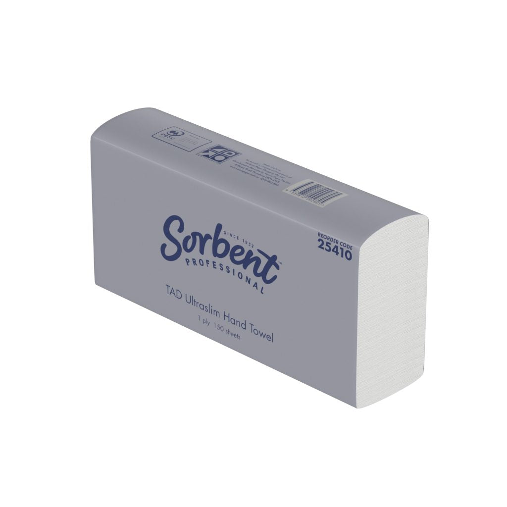 Sorbent Ultraslim TAD Towel 1ply 150 sheets