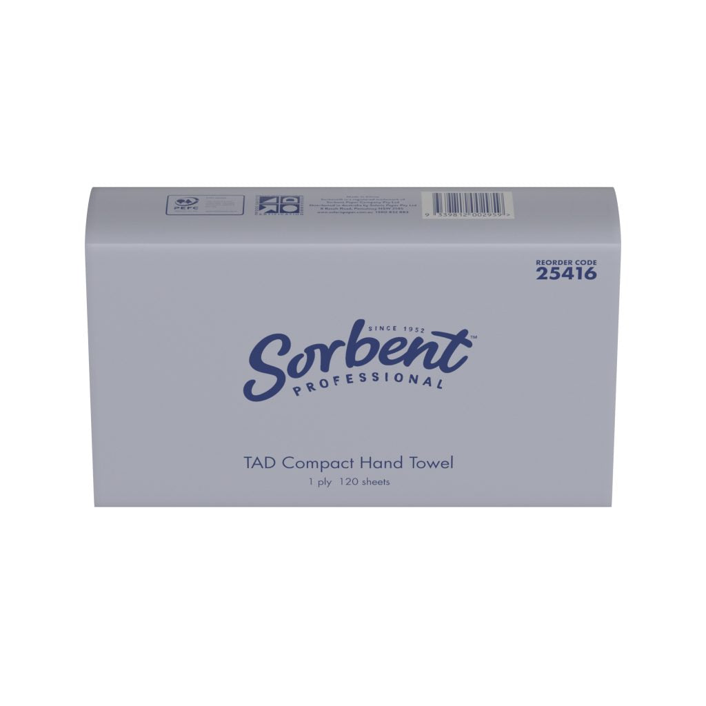 Sorbent Compact TAD Hand Towel 1ply 120 sheets
