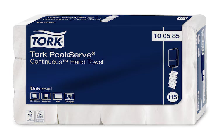 Tork PeakServe® Continuous™ Paper Hand Towels White H5 12 Packs