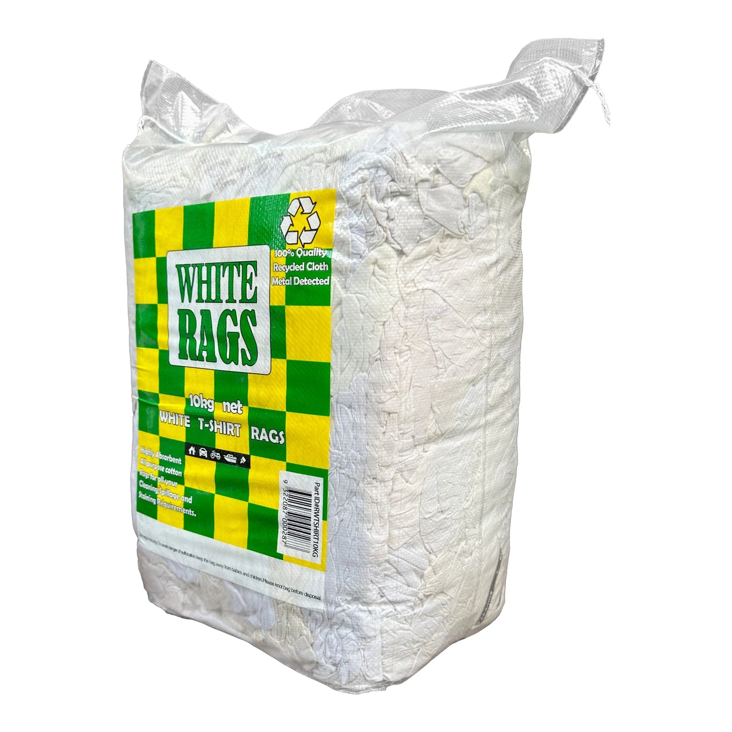 Pure White T-Shirt Rags Bag with Handle